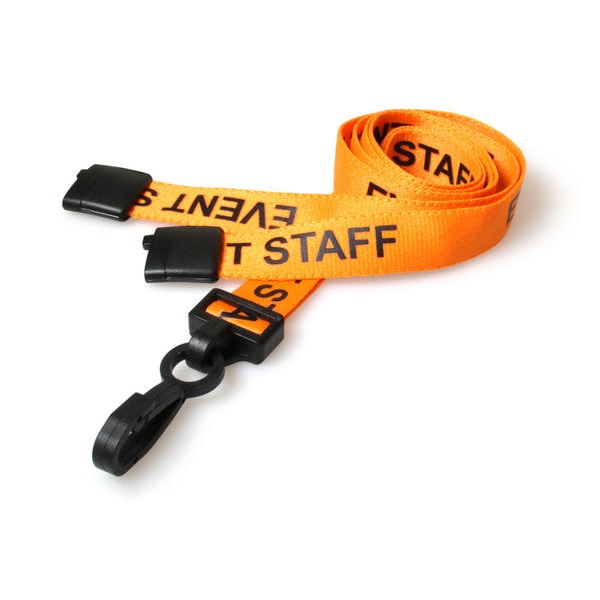 Bilde av Event staff orange lanyard / Keyhanger 15 mm with plastic J clip. 60270592 (DE,SE,NO,FI,RO,PL)